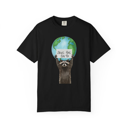 Earth Day Raccoon Sign Tee