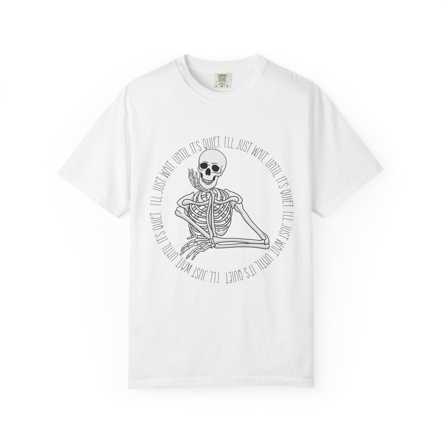Skeleton I'll Wait Circle Halloween Tee