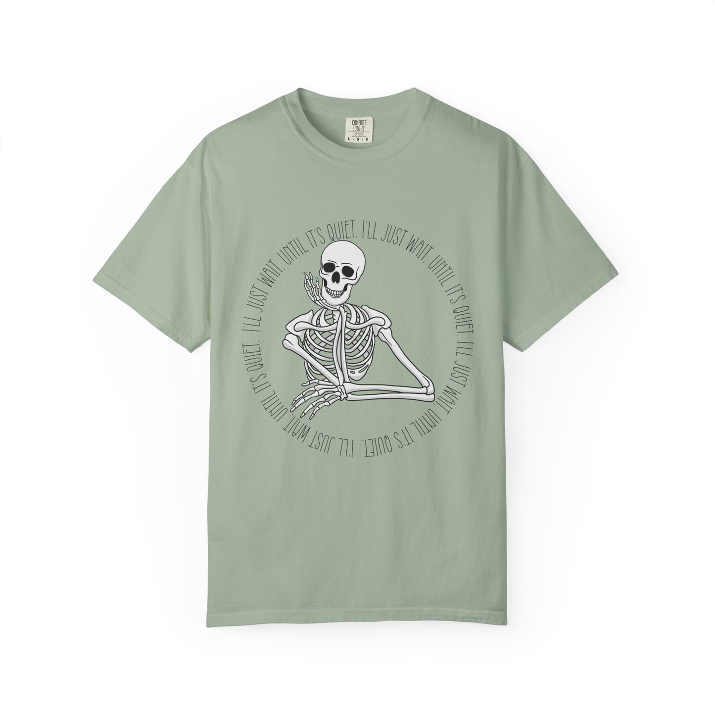 Skeleton I'll Wait Circle Halloween Tee