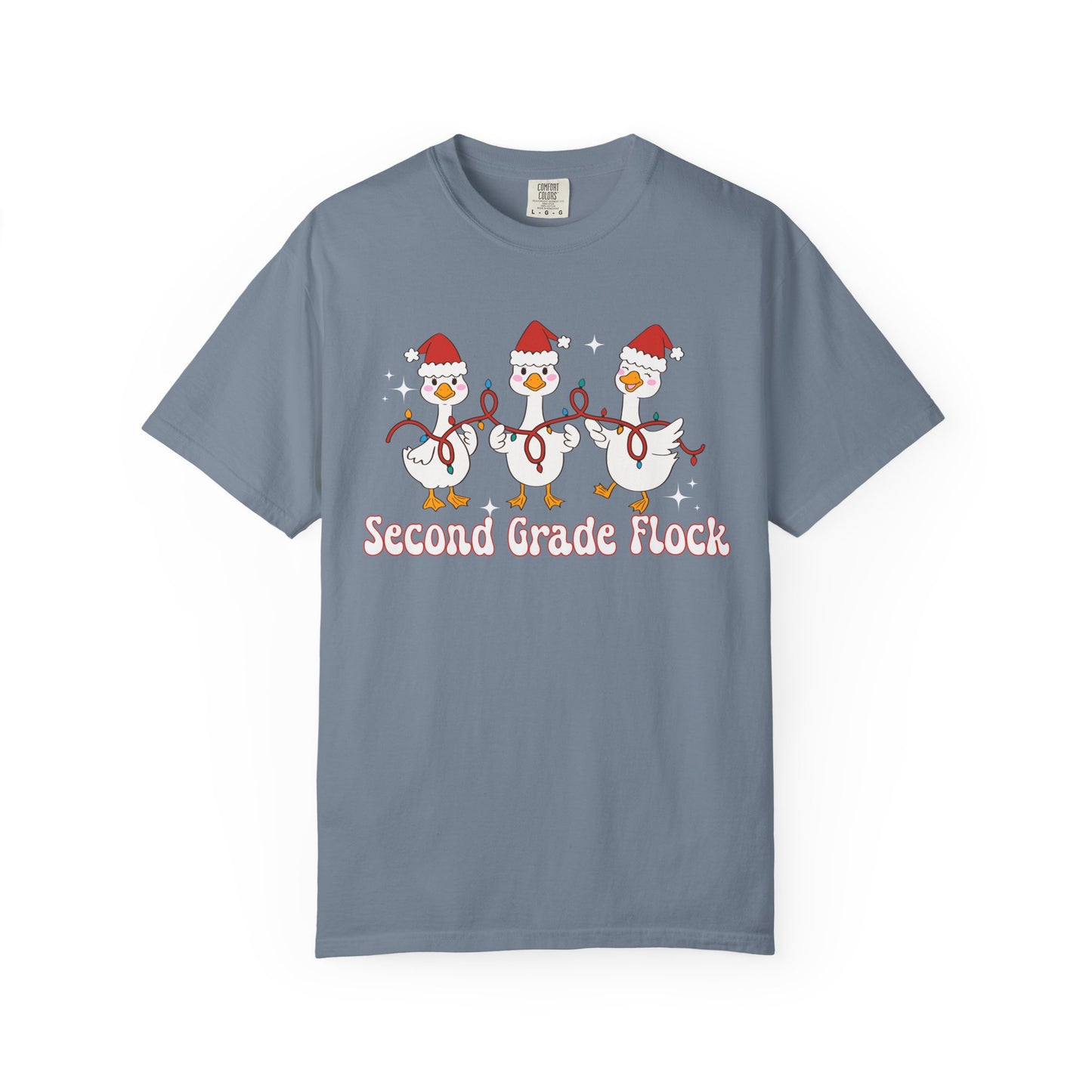 Second Grade Flock Goose Christmas Tee