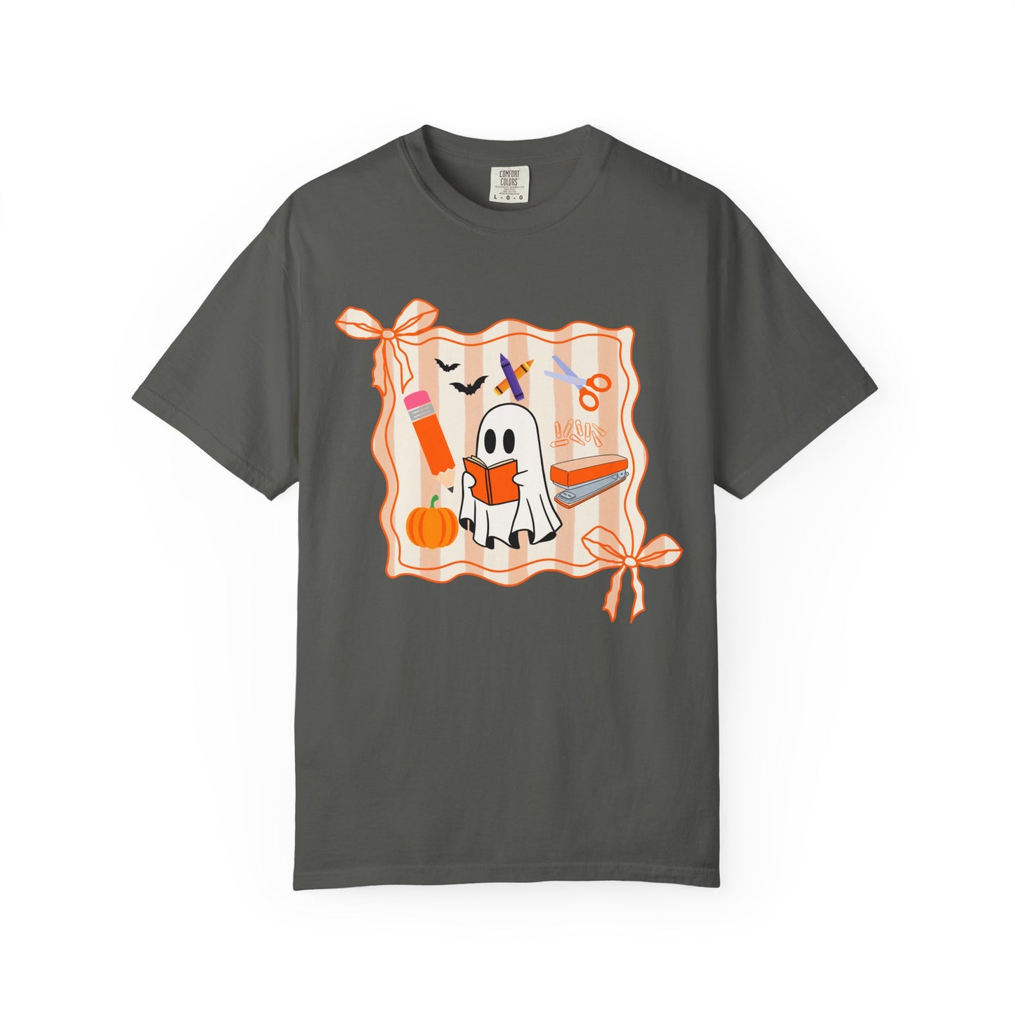 Teacher Ghost Bow Frame Halloween Tee