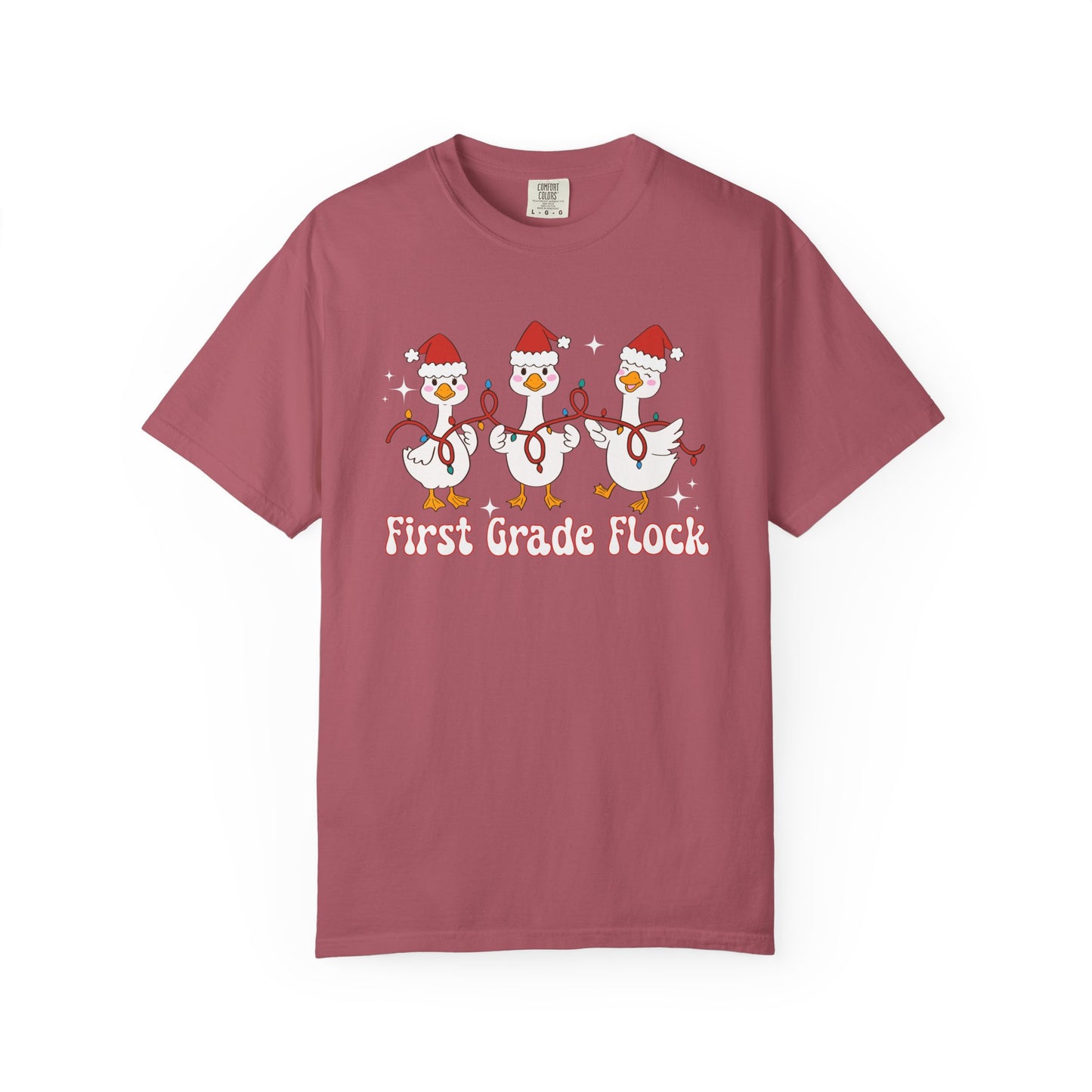First Grade Flock Goose Christmas Tee