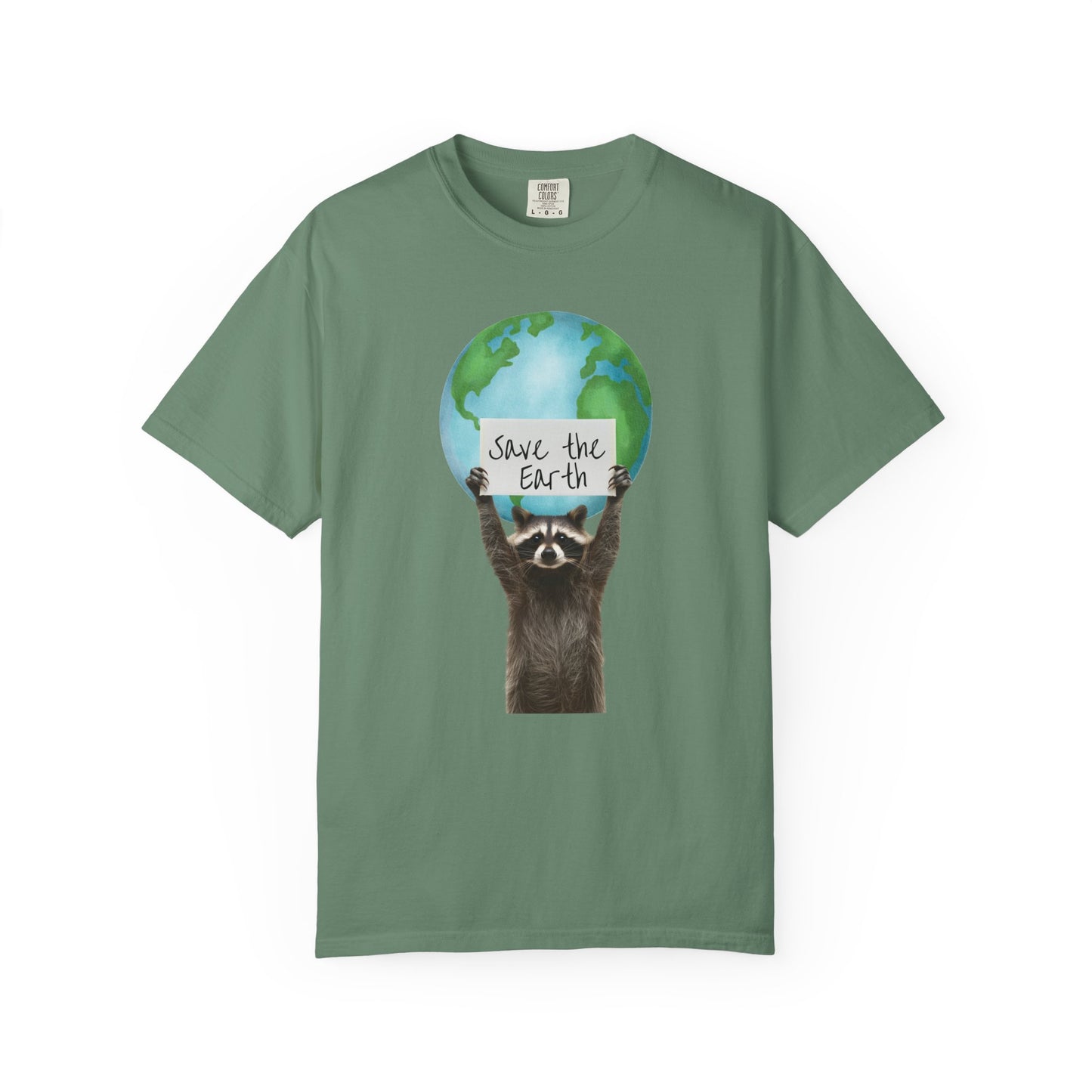 Earth Day Raccoon Sign Tee