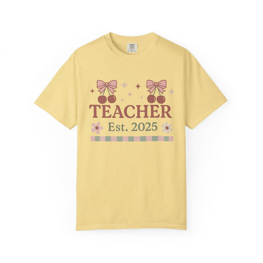Teacher Cherry EST. 2025 Tee