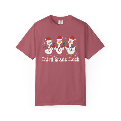 Third Grade Flock Goose Christmas Tee
