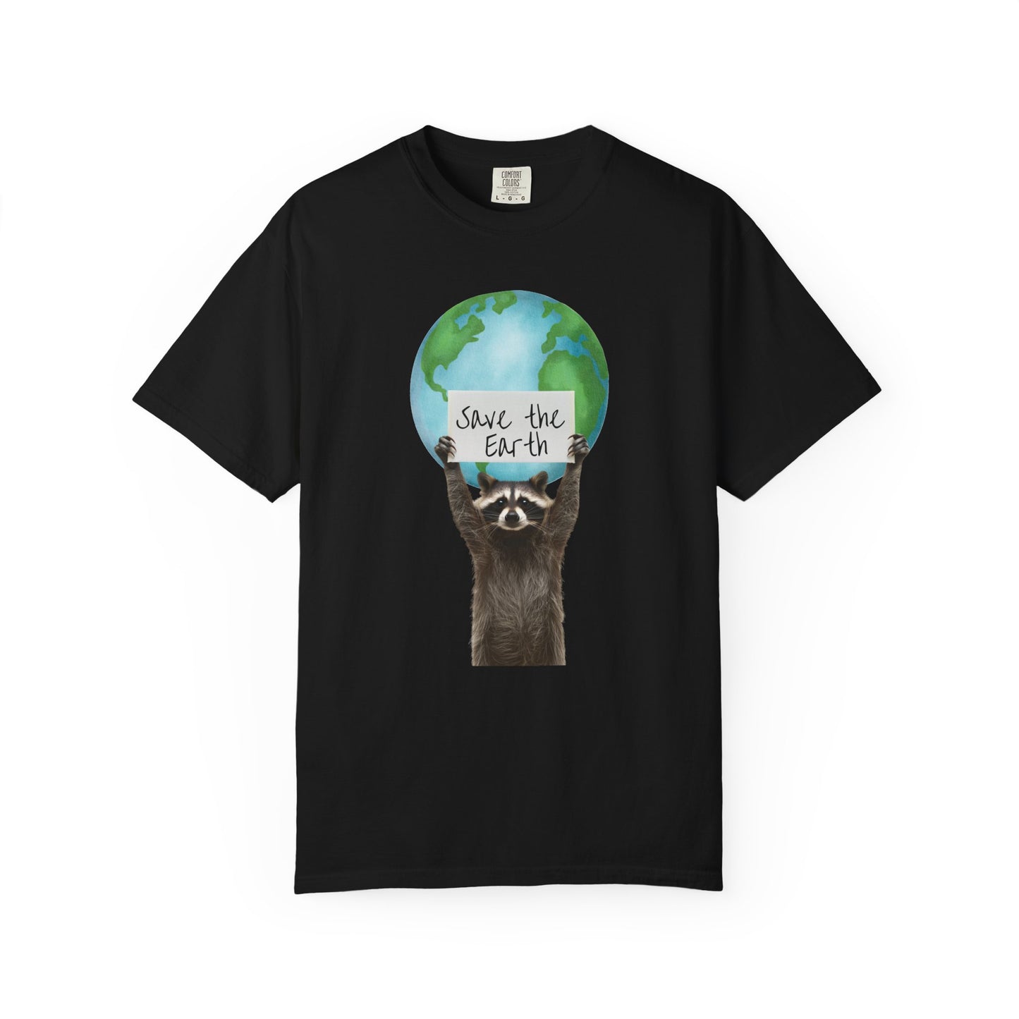 Earth Day Raccoon Sign Tee