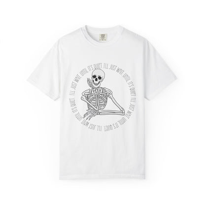 Skeleton I'll Wait Circle Halloween Tee