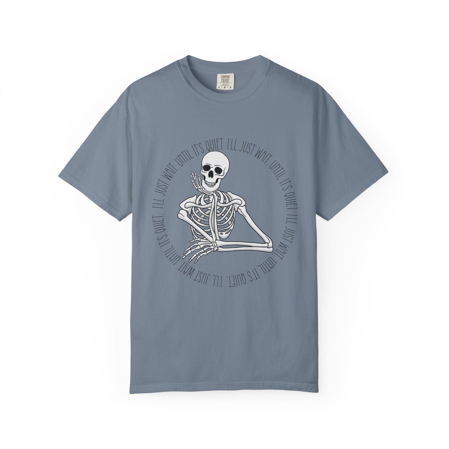 Skeleton I'll Wait Circle Halloween Tee