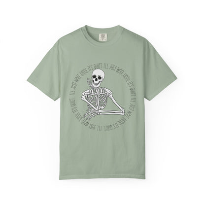 Skeleton I'll Wait Circle Halloween Tee