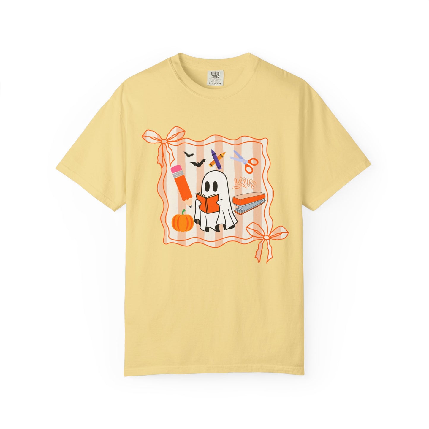 Teacher Ghost Bow Frame Halloween Tee