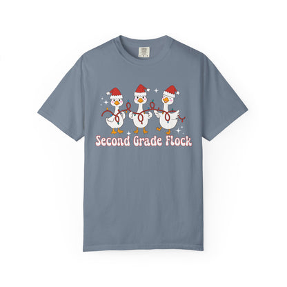 Second Grade Flock Goose Christmas Tee