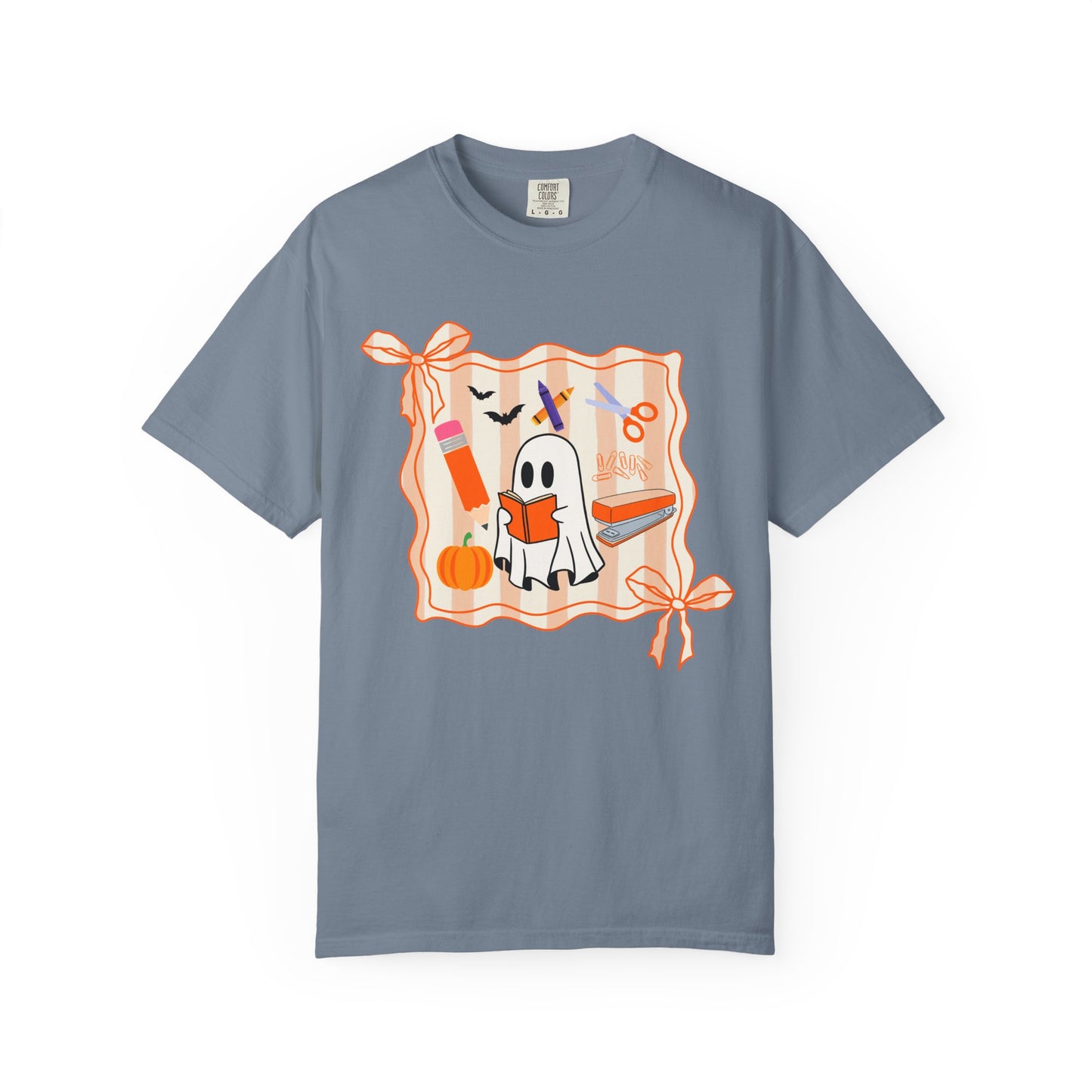 Teacher Ghost Bow Frame Halloween Tee