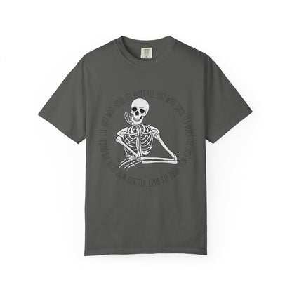 Skeleton I'll Wait Circle Halloween Tee