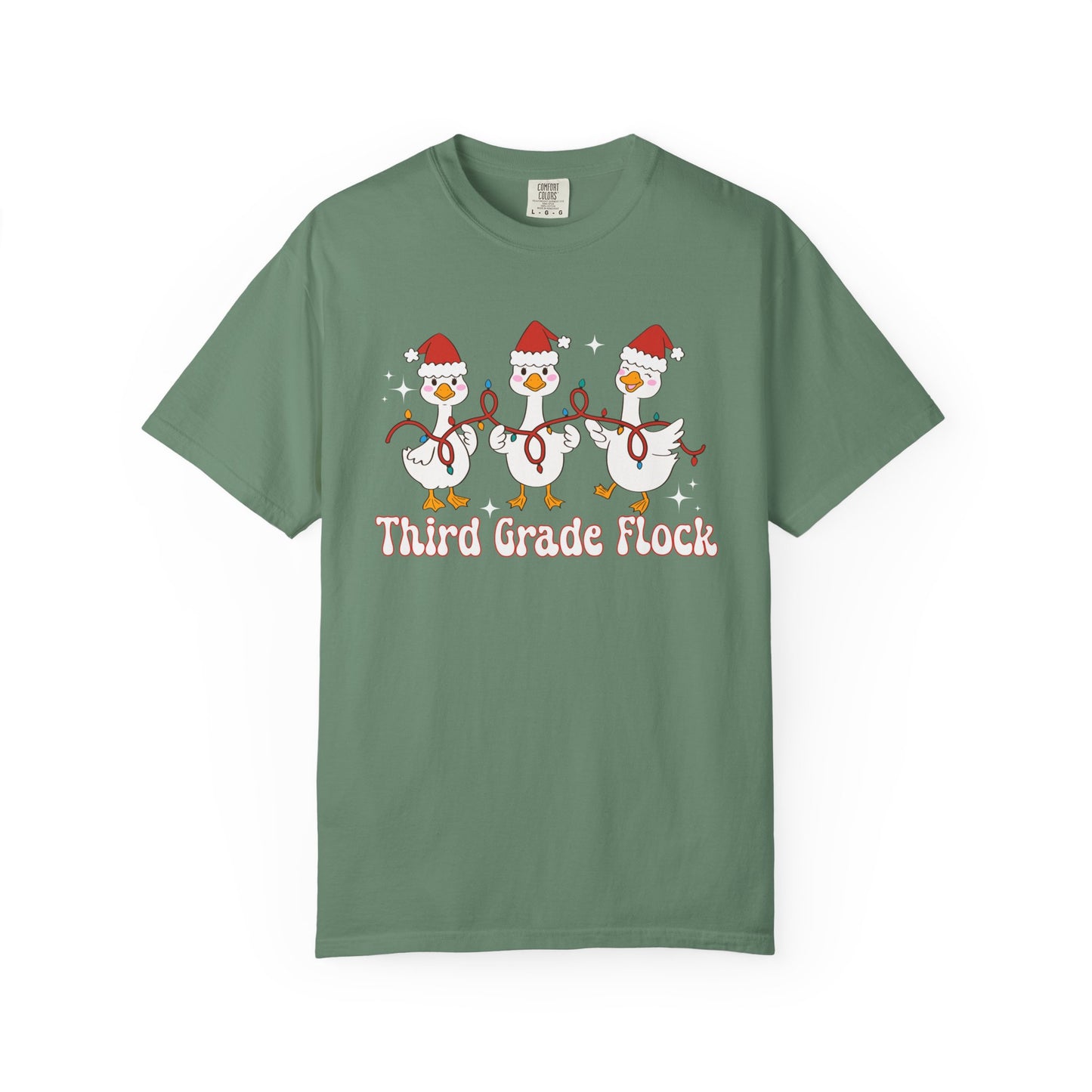 Third Grade Flock Goose Christmas Tee