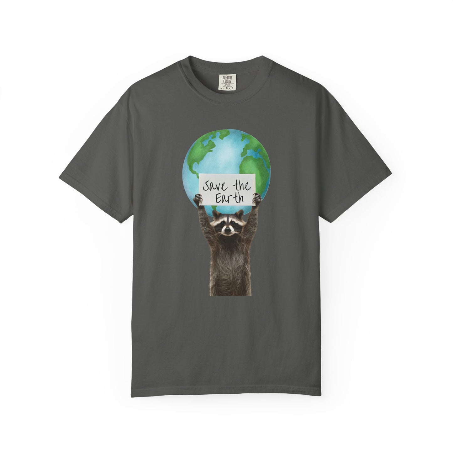 Earth Day Raccoon Sign Tee