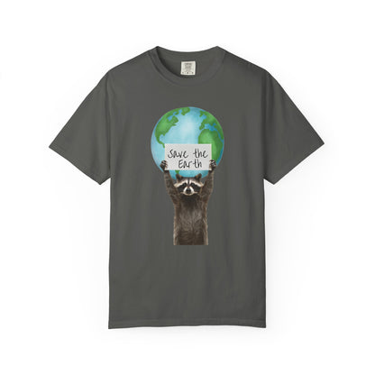 Earth Day Raccoon Sign Tee